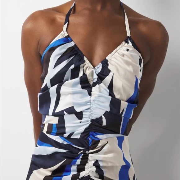 White House Black Market Blue and Black Maxi Dress. - Picture 2 of 5
